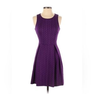 Purple chevron patterned cocktail dress in Small
